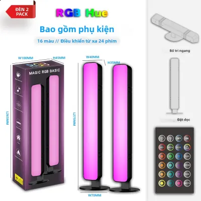 Đèn LED RGB Điều Khiển Bằng Giọng Nói Thay Đổi Màu Sắc Đèn Khí Quyển Thông Minh Điều Khiển Từ Xa Đa Chức Năng Trang Trí Máy Tính Để Bàn Đèn Bàn