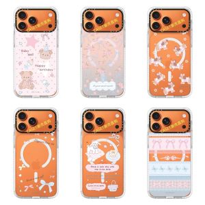 Forest Morning News Ribbon Knot Magnetic Absorption Transparent iPhone Case Protective Shell for Apple 17/16Promax/Pro/Plus