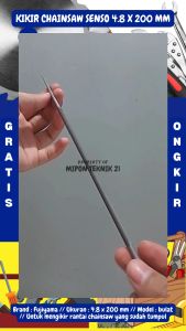 TEKIRO Kikir Chainsaw 4.8 x 200 mm Kikir Rantai Senso Model Bulat Original