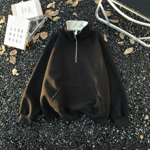 เสื้อสเวตเตอร์คอตั้งแขนยาวมีซิปครึ่งตัวสำหรับผู้ชาย ทรงหลวม ทรงลำลอง ฤดูใบไม้ร่วง 2025 จีนแผ่นดินใหญ่