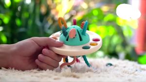 Baby Finger Toy Movement Sound Soft Rubber Montessori Busy Pull String Sensory Toys Hanging Early Education Finger Grasp Training Tool