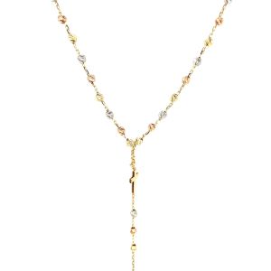 Nathalias NY สร้อยคอทองคำแท้ 14K สไตล์โรซารี พร้อมจี้กางเขน Rosary Chain Necklace พรีออเดอร์ 10-12 วัน