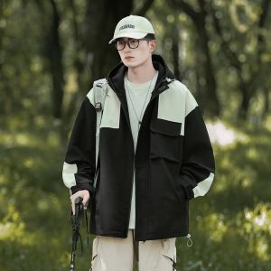 ROMON | Romon Mens Short Jacket Windproof Outdoor Casual Workwear Spring Autumn New Style Zipper Closure Polyester Fiber Fashionable Urban Style