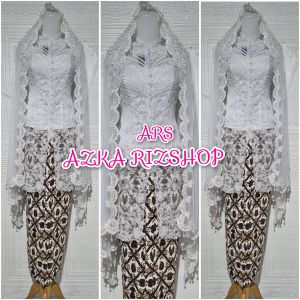 set kebaya pengantin kebaya payet putih