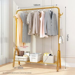 Indoor Folding Clothes Drying Rack Simple Stand Hanging Clothes Holder Balcony Bedroom Home Use Single Rod Style Coat Rack