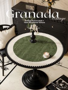 HOUGOUXIANG | Oil-Resistant Water-Repellent Heat-Resistant Wash-Free Round Table Mat