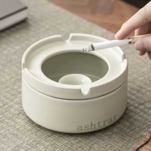 Nordic Ceramic Ashtray Indoor Living Room Office Anti-Dust High-End Feel Home Decor Creative Gift for Festive Occasions