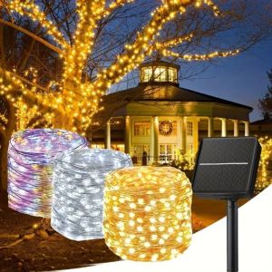 Solar LED Light Outdoor Garden Fairy Light String LED Twinkle Lamp Wedding Christmas Garland Yard Street Tree Fence Decoration
