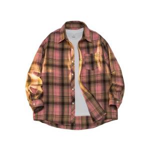 Dark Blue Gingham Shirt Mens Idle Style Early Autumn Korean Style Wear Match Long Sleeves Shirt Fancy Handsome Outwear Fashion