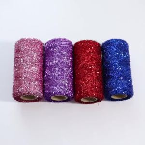 200Yards 1mm Glitter Polyester Tinsel Thread Colorful Braided Cord For DIY Wedding Christmas Party Xmas Tree Gift Wrapping Decor