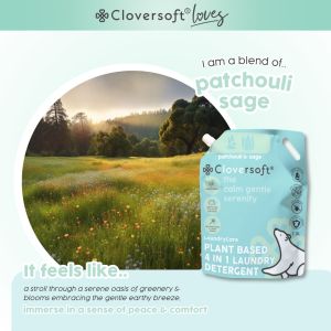 ❤️ Cloversoft Loves Plant-Based Anti Dust Mite 4 in 1 Laundry Liquid Detergent Refill bag [1.5L]