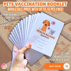 WHOLESALE PETS VACCINATION RECORD BOOKLET HEALTH RECORD FOR DOG AND CAT DEWORMING TICK AND FLEA THICK PAPERS A6 SIZE