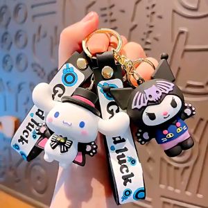 Cute Kuromi Keychain Sanrio Doll Pendant Cinnamoroll Figure Cartoon Car Keychain Accessories Bag Pendant Birthday Gift