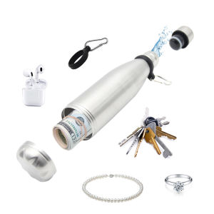Water Bottle Safe Hidden Water Bottle Split Storage Bottle Secret Hidden Safe Diversion Water Bottle Steel Secret Stash Spot Can Hidden Safes Storage Compartment for Cards Keys Cash Money