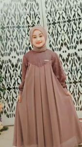 Inara Kids Set Pashmina Gamis Anak Perempuan Usia 5-13 Tahun Dress Kondangan Gamis Brokat