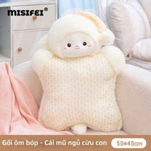 MISIFEI | Gối Đựng Bông Mềm Mại Hình Chiên Và Mèo Ba Màu
