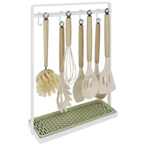 Water Draining Storage Rack for Kitchen Utensils