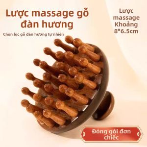 Cọ Massage Gỗ Đàn Hương Đĩa Tròn Cao Cấp Cọ Chăm Sóc Tóc Đầu Mát-xa Da Đầu Thông Thoáng Lỗ Chân Lông Bảo Vệ Sức Khỏe