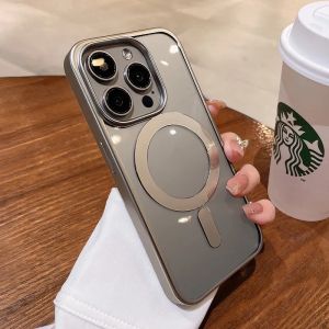 Ốp điện thoại Titan từ tính trong suốt KOLEAD IP66 - Màu titan tự nhiên - Hỗ trợ sạc không dây dành cho iPhone 15/15 Pro/15 Promax