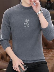 ROMON | Lormen Mens Thickened Woolen Sweater Fashionable Casual Knitted Mink Velvet Inner Wear Autumn Winter New Arrival Base Shirt