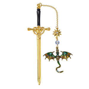 Dấu Trang Hình Rồng Gothic Cổ Điển Cánh Thứ Tư Hợp Kim Hình Học Dùng Làm Quà Tặng Trang Trí Trường Học