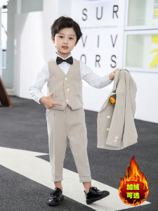 Childrens Suit Set Boys Stylish British Style Birthday Outfit Autumn Winter Formal Wear Polyester Fiber Basic Packaging