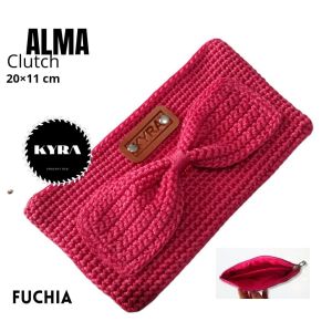 DOMPET RAJUT ALMA CLUTCH PREMIUM SATU RUANG (20X11)