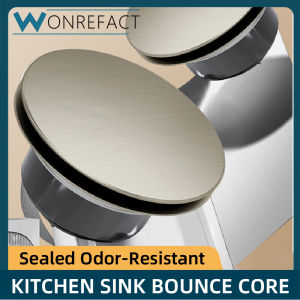 Anti Odor Insect Proof Kitchen Sink Stopper - Gray 304 Stainless Steel Bounce Core Filter Drain Plug