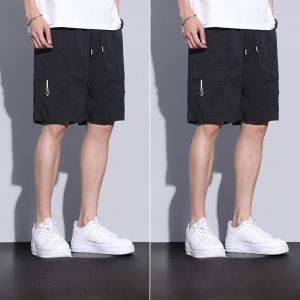 ROMON | Quần short công sở nam mùa hè bằng lụa băng rộng rãi quần thể thao năm điểm quần dài thường ngày thương hiệu thời trang quần áo làm việc thoải mái