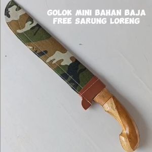 Pisau besar 23 cm Gagang Kayu Jati full Tang free sarung kayu