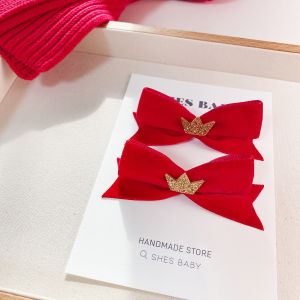 New Year Red Hair Clips for Kids Baby Cartoon Animal Shaped Forehead Decorations Korean Style DIY Brand Winter Collection