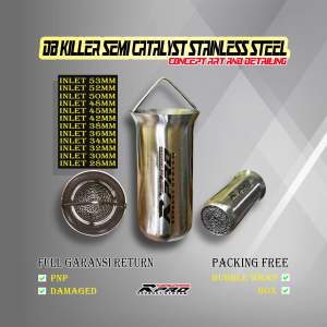 R-PRO DB Killer SINGLE Filter Type INLET (Sambungan Silencer) Semi Katalis Catalytic Peredam Suara Knalpot Motor Inlet 26mm - 60mm