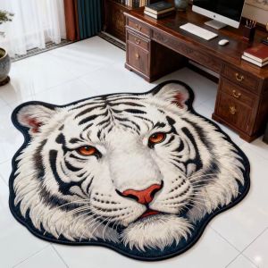 VIKAMA Hình Đầu Hổ Gầm Thảm Trải Sàn Chống Trơn Trượt Sang Trọng Thảm Trải Sàn Có Thể Giặt Được Động Vật Hoang Dã Trang Trí Nhà Cho Phòng Khách Phòng Ngủ