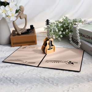 3d Đàn Guitar Thẻ Sinh Nhật Âm Nhạc Hàn Quốc Sáng Tạo Tự Làm Điêu Khắc Giấy Quà Tặng Cao Cấp Cho Nam Bạn Bè Nhỏ Phong Cách Tươi Mát Loại Gấp