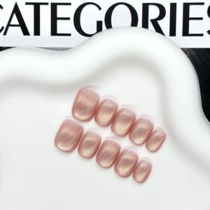 Bông Hoa Hồng Tuyết Sáng Bóng Màu Hồng Trơn Giản Dị Hàng Ngày Fairy Bean Wearing Nail Art Glass Beads Sparkling Ice through