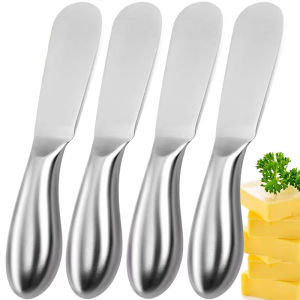 Anglebabylife 4PCS Stainless Steel Butter Cutter Cheese Jam Spreaders Wipe Cream Cutter Utensil Multifunction Butter BreadKnife Kitchen Gadget
