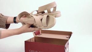 Official Amkha shop Sandal Tali Wanita CAMOU SCARLET Sandal Flat Bahan Full Karet Anti Slip