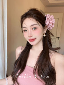 Large Size Pink Flower Hair Claw Womens Fashion Hair Accessories Elegant Hairpins Korean Style Fresh out New Year 2025