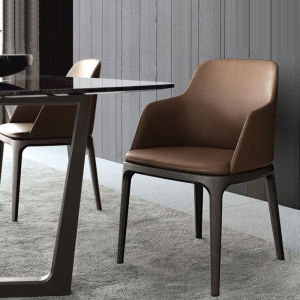 Modern Simple Nordic Japanese Style Fabric Solid Wood Dining Chair Fashion Casual Leather Seat Hotel Restaurant Coffee Shop Chair