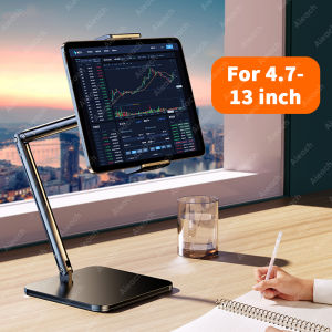Tablet Stand Holder 15 in Adjustable Long Metal Flexible Arm for 4.7-13 in Phone iPad Stand Ergonomic Desktop Holder Multi-Angle