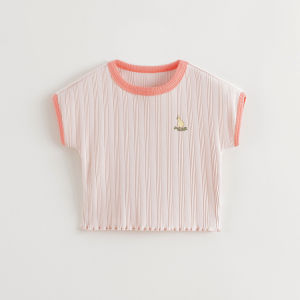 Marc&Janie | Contrast Color Short Sleeve Soft and Elastic T-Shirt For Girls