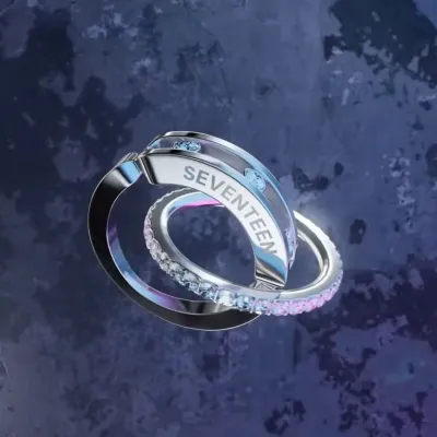 Seventeen 10Th Anniversary Commemorative Group Ring Svt Fan Support Design Model Gold Plated Artificial Gemstone Jewelry