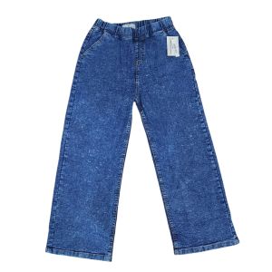 Seluar palazo pinggang bergetah premium denim