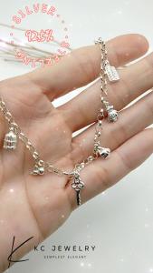 KC Jewelry S925 - 8 Treasure Child/Adult Anklet Bracelet - Adjustable Length, High Quality 925 Silver, Rust-Proof, 2-in-1 Hand or Leg Wear, Free Gift Box Included