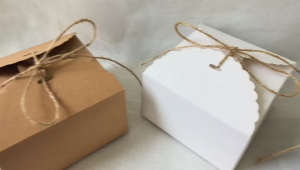 10ใบ/แพ็ค กล่องฝาพับ +เชือกป่าน แพ็คเก็จสุดคุ้ม ใส่ของขวัญ เบเกอร์รี่ คุกกี้ ขนม กระดาษคราฟท์ สีขาว/น้ำตาล พร้อมส่ง