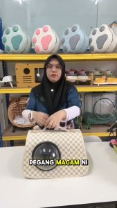 Checkered Backpack Pet Carrier / Sling Pet Bag / Shoulder Carrier / Cat & Dog Travel Bag