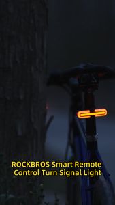 ROCKBROS Smart Brake Turn Signal Light Waterproof Type-C Rechargeable MTB Tail Light Ultralight Remote Control Road Bicycle Rear Light Bike Accessories
