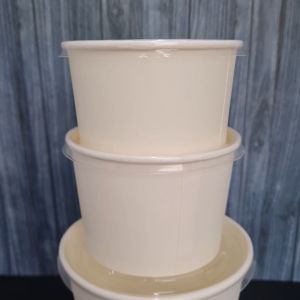 Mangkok Kertas Putih + Lid 12 oz 360 ml / Tutup/ Paper Bowl Polos / Paper Bowl Putih / Mangkok Es / Mangkok Kertas Putih  (25 pcs)