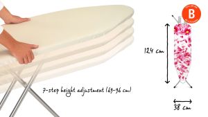 Brabantia โต๊ะรีดผ้ายืน บราบันเทีย หน้ากว้าง 38ซม. ยาว 124ซม.Ironing Board B 124x38 cm Solid Steam Iron Rest