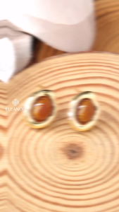 Bông tai nữ chuôi bạc 925 Eleanor Accessories đính đá màu phụ kiện trang sức khuyên tai 9411